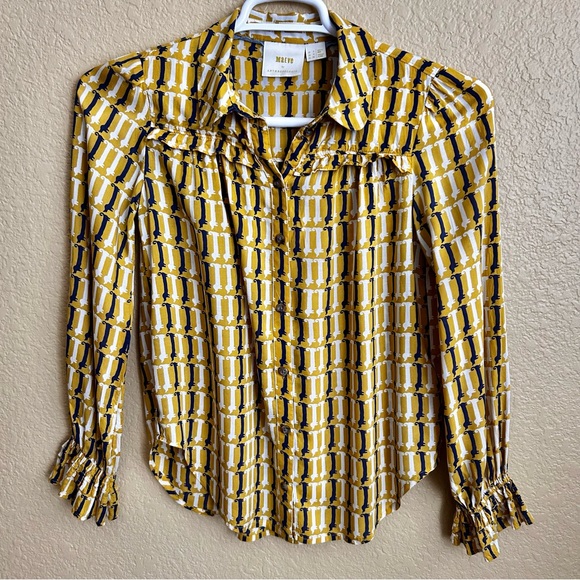 Maeve by Anthropologie Fredericka Dachshund Long Sleeve Blouse - Picture 2 of 9